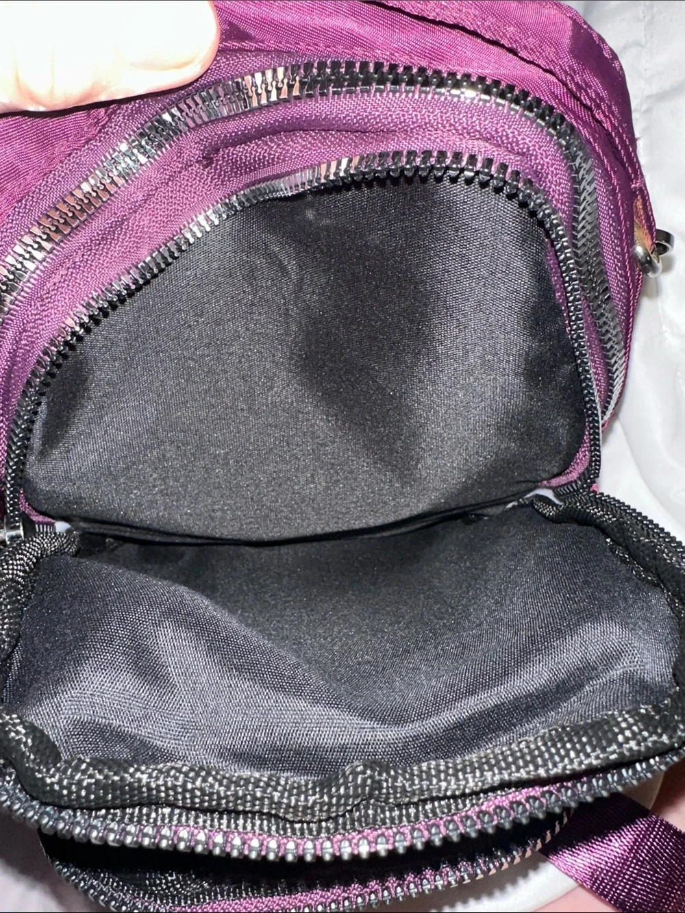 NWOT jingpin Women Bags Baby Bags Compact Burgundy Crossbody Bag silver accents
